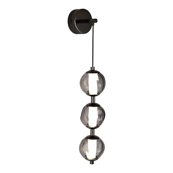 ST LUCE SL6520.401.01 Светильник настенный ST-Luce черный жемчуг/прозрачно-дымчатый LED 1*15W 4000K