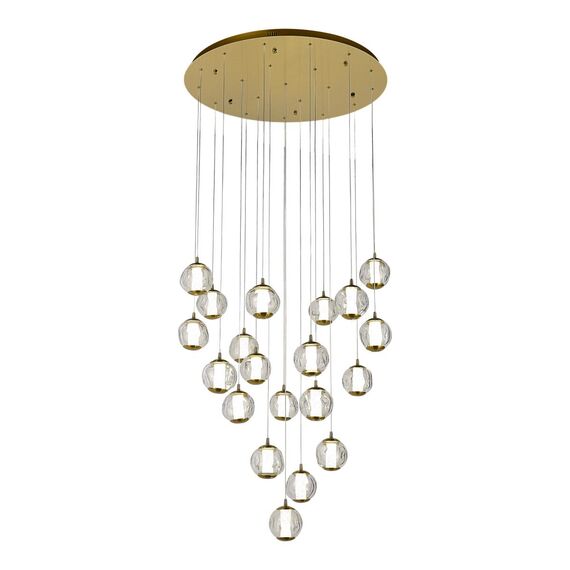 ST LUCE SL6520.303.20 Светильник подвесной ST-Luce латунь/прозрачный с пузырьками воздуха LED 1*100W 4000K