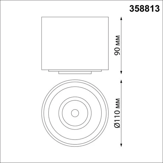 NOVOTECH 358813 OVER NT21 219 белый Светильник накладной светодиодный IP20 LED 18W 1600Лм 4000K 220V GESSO, изображение 2