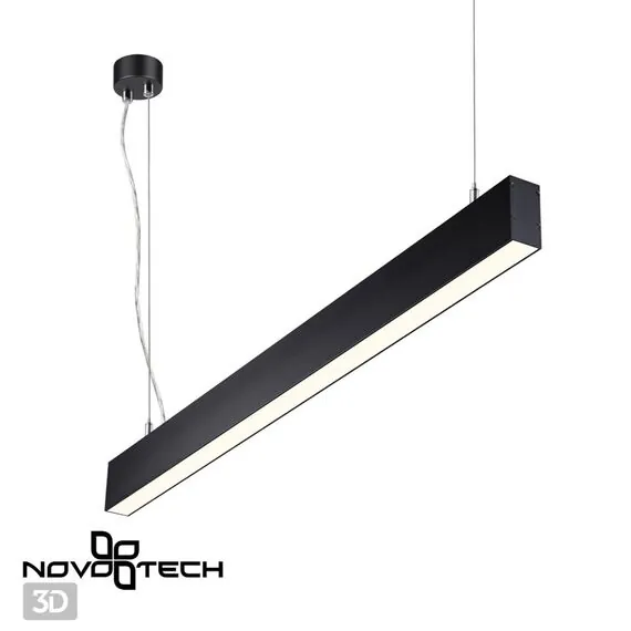 NOVOTECH 358880 OVER NT22 211 черный Светильник подвесной светодиодный (длина подвесов 1,2м) IP20 LED 4000K 30W вниз + 12W вверх 220V ITER, изображение 4
