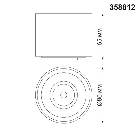 NOVOTECH 358812 OVER NT21 219 черный Светильник накладной светодиодный IP20 LED 9W 770Лм 4000K 220V GESSO, изображение 2
