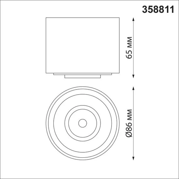 NOVOTECH 358811 OVER NT21 219 белый Светильник накладной светодиодный IP20 LED 9W 770Лм 4000K 220V GESSO, изображение 2