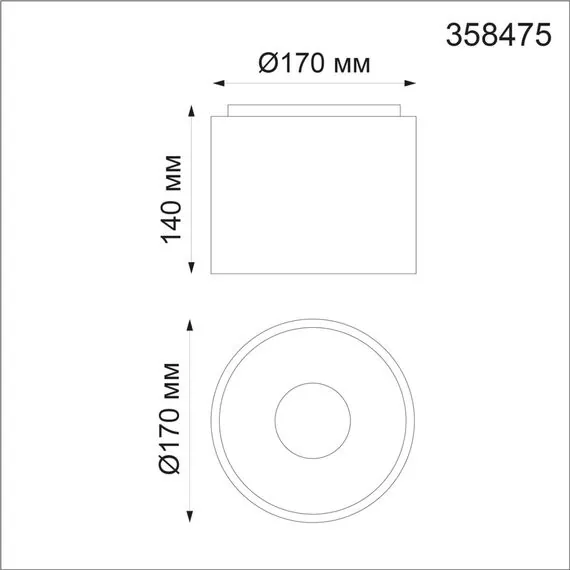 NOVOTECH 358475 OVER NT21 237 черный Светильник накладной IP20 LED 4000K 20W 200-260V RECTE, изображение 2