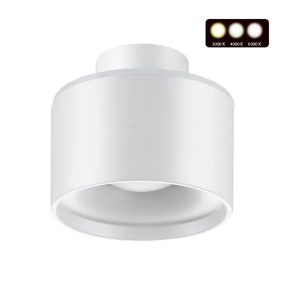 NOVOTECH 358970 OVER NT22 202 белый Светильник накладной с переключ. цв. температуры IP20 LED 3000К\4000К\6000К 12W вниз + 3W вверх 110-265V GIRO