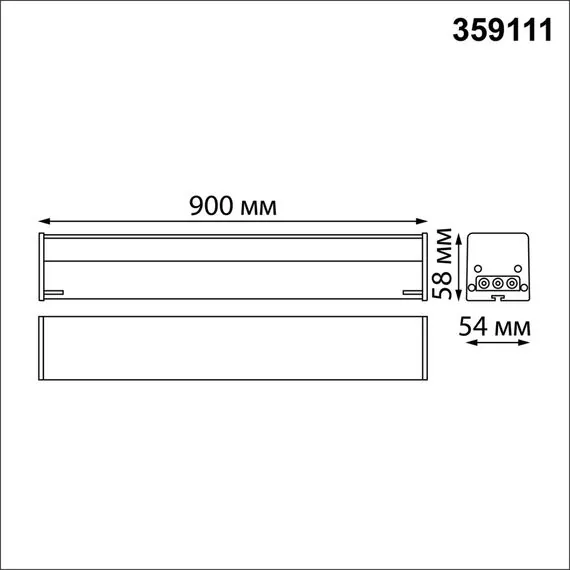 NOVOTECH 359111 OVER NT23 204 черный Светильник линейный, в комплекте прямой соединитель,крепёжные планки, сетевой кабель 2м IP20 LED 30W 4000K 100-265V BITS, изображение 2