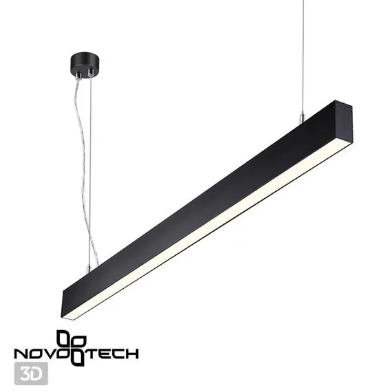 NOVOTECH 358878 OVER NT22 210 черный Светильник подвесной светодиодный (длина подвесов 1,2м) IP20 LED 4000K 40W вниз + 12W вверх 220V ITER, изображение 4
