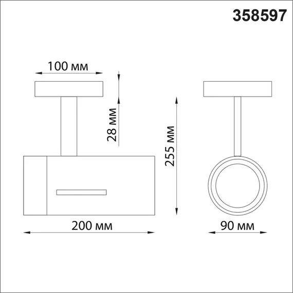 NOVOTECH 358597 OVER NT21 220 черный Светильник накладной светодиодный IP20 LED 4000K 30W 175-245V DEP, изображение 2