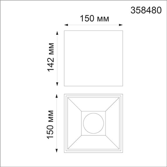 NOVOTECH 358480 OVER NT21 207 белый Светильник накладной IP20 LED 4000K 30W 200-260V RECTE, изображение 2
