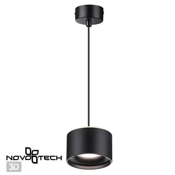 NOVOTECH 358968 OVER NT22 203 черный Светильник накладной с переключ. цв. температуры, провод 2м IP20 LED 3000К\4000К\6000К 12W вниз + 3ВW вверх 110-265V GIRO, изображение 5