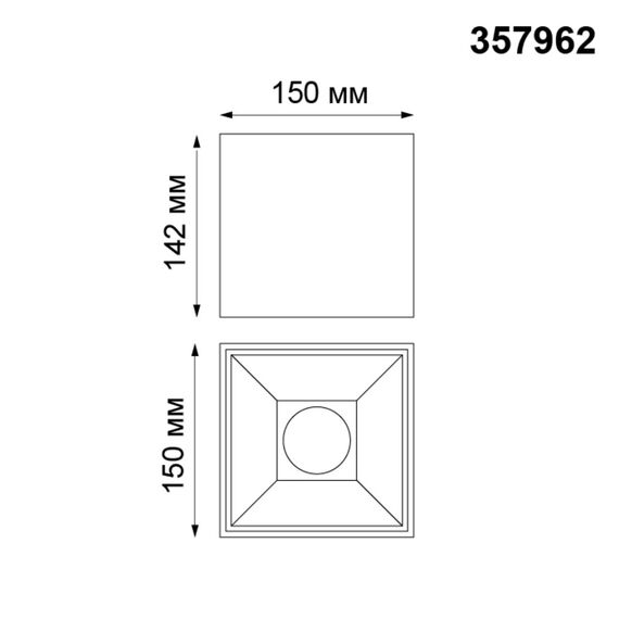 NOVOTECH 357962 OVER NT19 206 черный Накладной светильник IP20 LED 4000К 30W 200-260V RECTE, изображение 2