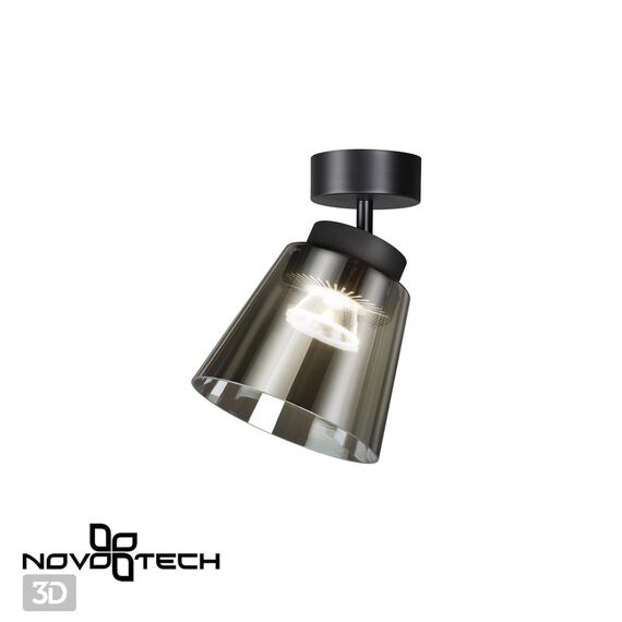 NOVOTECH 358644 OVER NT21 182 корпус черный/плафон дымчатый Светильник накладной светодиодный IP20 LED 4000K 24W 175-245V ARTIK, изображение 4