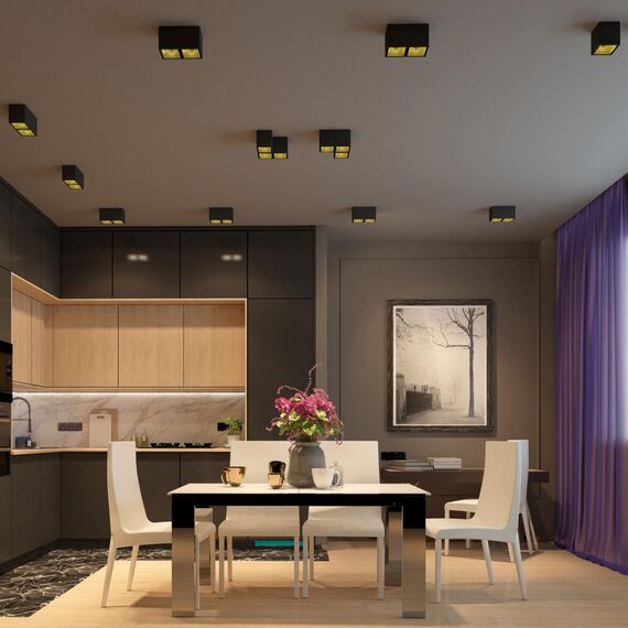 NOVOTECH 358487 OVER NT20 234 черный/золото Светильник накладной IP20 LED 4000K 10W 220V RECTE, изображение 3