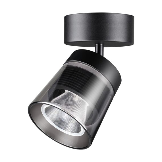 NOVOTECH 358648 OVER NT21 214 корпус черный/плафон дымчатый Светильник накладной светодиодный IP20 LED 4000K 20W 175-245V ARTIK