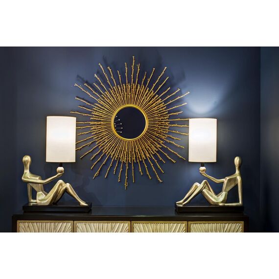 Garda Decor ART-4441-LM1 Лампа настольная плафон бежевый 46*25*66см, 220В, изображение 2