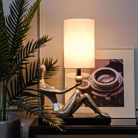 Garda Decor ART-4441-LM1 Лампа настольная плафон бежевый 46*25*66см, 220В, изображение 3