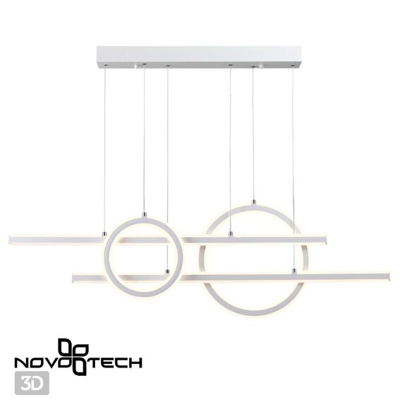 NOVOTECH 359182 OVER NT23 164 белый Светильник подвесной диммируемый, в комплекте пульт ДУ IP20 LED 4000К 116W 220V ONDO, изображение 5