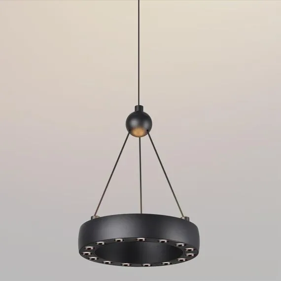 NOVOTECH 359396 OVER NT24 000 черный Светильник подвесной светодиодный, длина провода 2м IP20 LED 12W вниз/5W вверх 220V 1360Лм 3000K TURN, изображение 3