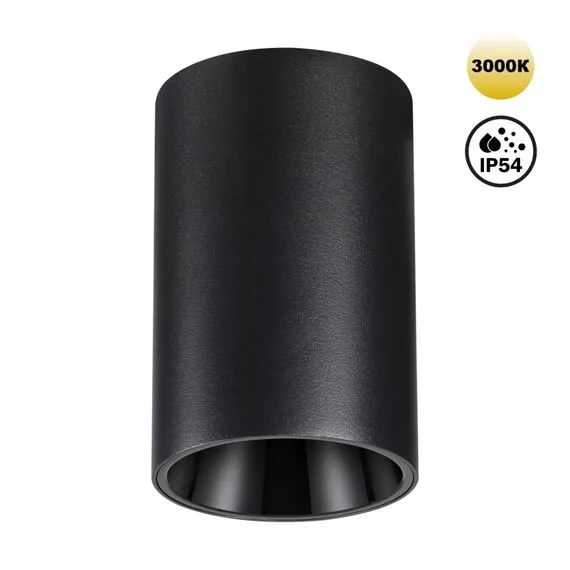 NOVOTECH 359418 OVER NT24 000 черный Светильник накладной влагозащищённый IP54 LED 10W 170-265V 3000К 830Лм RECTE
