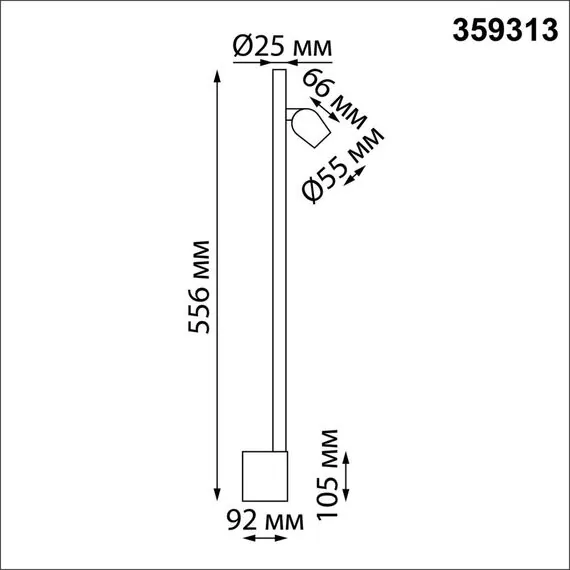 NOVOTECH 359313 OVER NT24 000 черный Светильник настенный диммируемый (выключатель) IP20 LED 7W+7W 4000K 220-240V FERMO, изображение 2