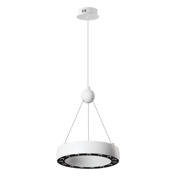 NOVOTECH 359395 OVER NT24 000 белый Светильник подвесной светодиодный, длина провода 2м IP20 LED 12W вниз/5W вверх 220V 1360Лм 3000K TURN