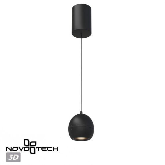 NOVOTECH 359342 OVER NT24 черный Светильник подвесной с механизмом регулировки высоты, провод 2м IP20 LED 7W 3000K 760Лм 170-265V SFERO, изображение 5
