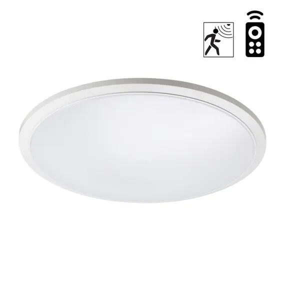 NOVOTECH 359208 OVER NT23 326 белый Светильник накладной влагозащищ. диммир. с датчиком движения (пульт ДУ в комплекте) IP43 LED 36W 170-265V 3240Лм 3000-6000К
