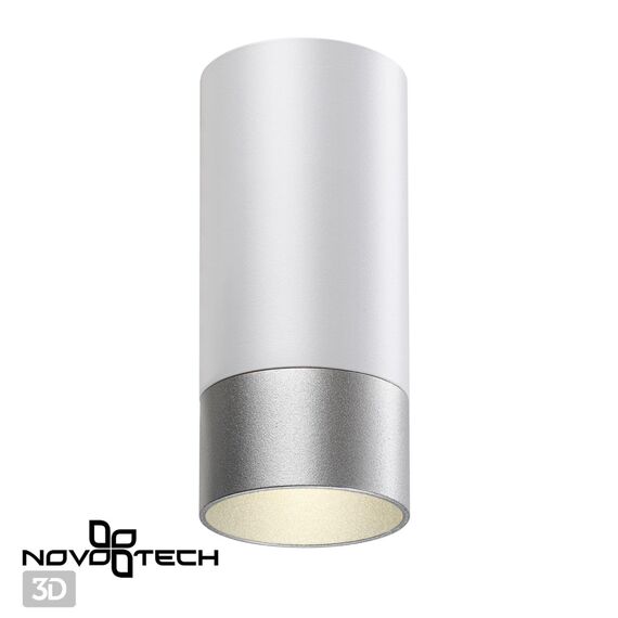 NOVOTECH 370866 OVER NT22 252 белый/серебро Светильник накладной IP20 GU10 9W 220V SLIM, изображение 3