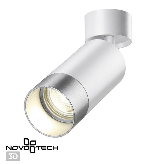 NOVOTECH 370870 OVER NT22 252 белый/серебро Светильник накладной IP20 GU10 9W 220V SLIM, изображение 3