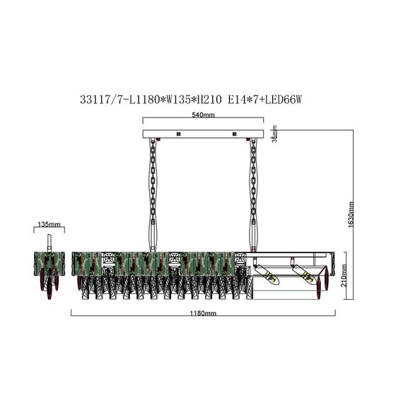 Fluorite FL1088-7PL Люстра подвесная Delight Chrome, изображение 2