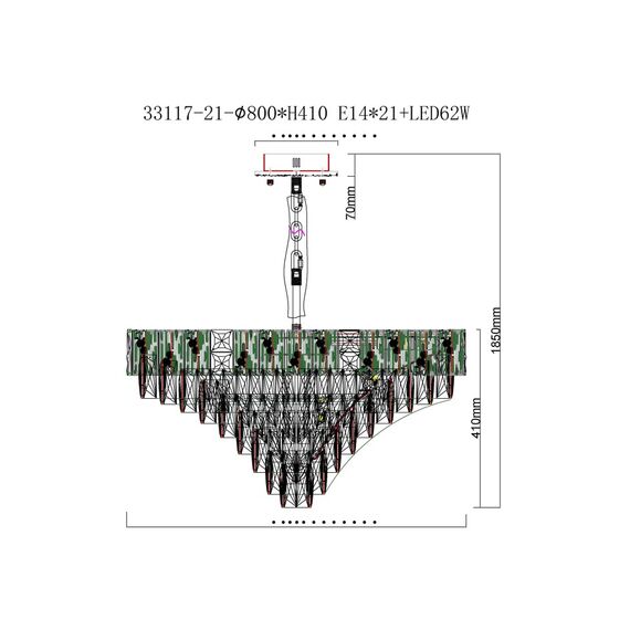 Fluorite FL1088-21P Люстра подвесная Delight Chrome, изображение 5