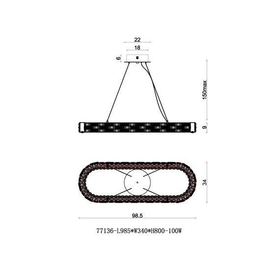 Fluorite FL1052-10PO Люстра подвесная Festo Chrome, изображение 4