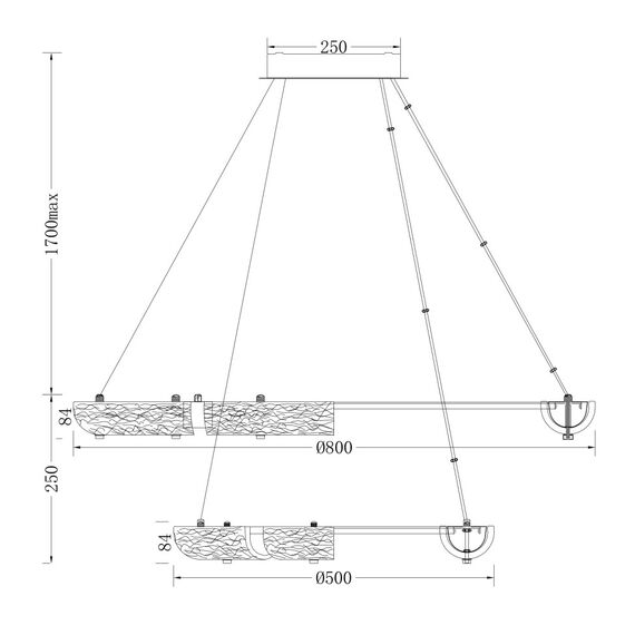 Fluorite FL1179-20P Люстра подвесная Rudeza Chrome, изображение 2