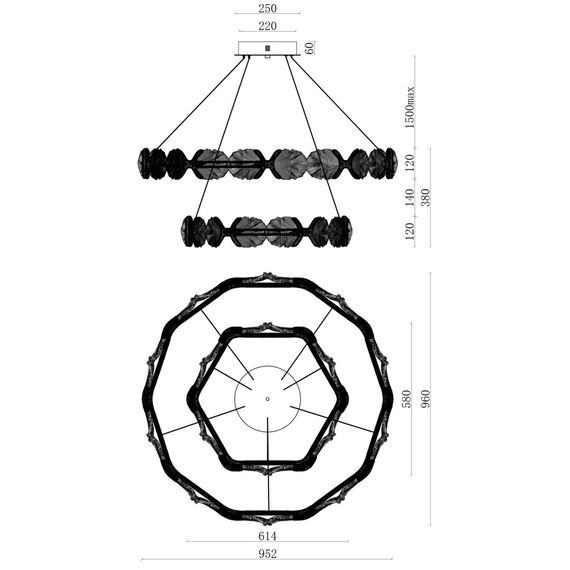 Fluorite FL1170-10P Люстра подвесная Pianta, изображение 2