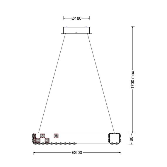 Fluorite FL1148-6P Люстра подвесная Elegance Chrome, изображение 2