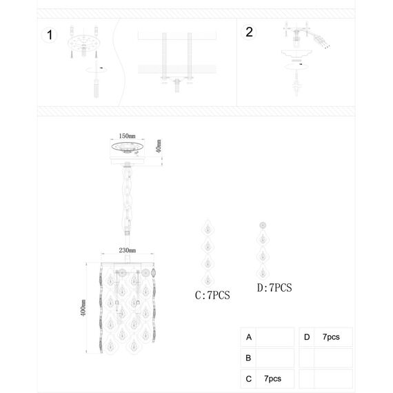 Fluorite FL1091-6P Подвесной светильник Dignita, изображение 2