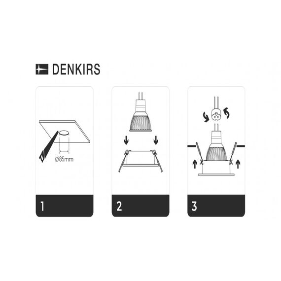Denkirs DK3026-WH Встраиваемый светильник, IP 20, 10 Вт, GU5.3, LED, белый, пластик, изображение 8