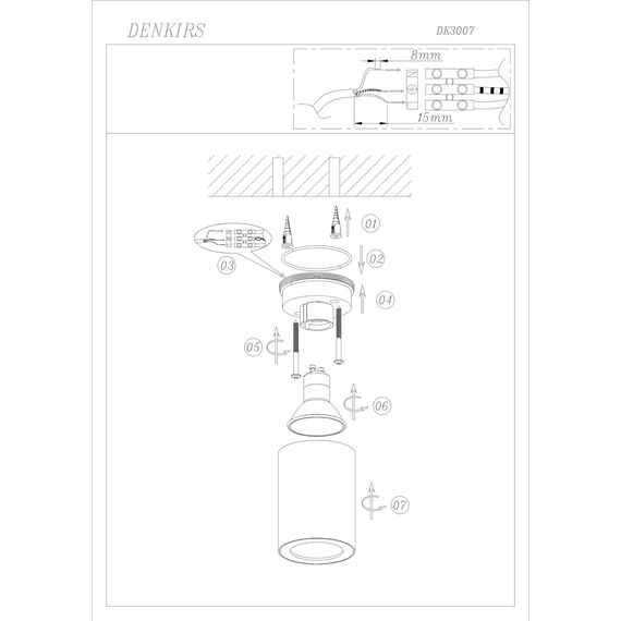 Denkirs DK3007-BK Накладной светильник влагозащ., IP 44, 15 Вт, GU10, черный, алюминий, изображение 6