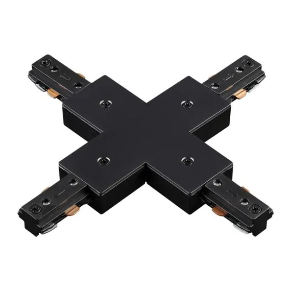 NOVOTECH 135013 PORT NT18 099 черный Соединитель с токопроводом X-образный для однофазного трехжильного шинопровода