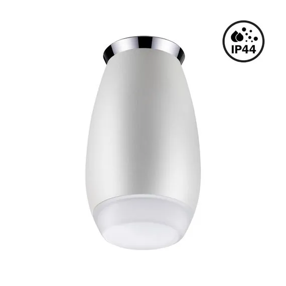 NOVOTECH 370910 OVER NT22 331 белый/хром Светильник накладной влагозащищенный IP44 GU10 9W 220V GENT