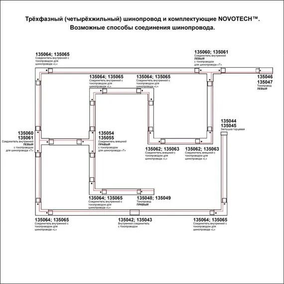 NOVOTECH 135038 PORT NT19 136 белый Трехфазный (четырехжильный) шинопровод 2м с токопроводом (адаптером), изображение 2