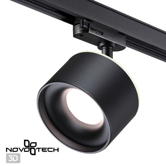 NOVOTECH 358977 PORT NT22 145 черный Трехфазный трековый светильник с переключ. цв. температуры IP20 LED 3000К\4000К\6000К 12W вниз + 3W вверх 110-265V GIRO, изображение 7