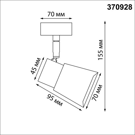 NOVOTECH 370928 OVER NT22 258 черный Светильник накладной IP20 GU10 50W 220V MOLO, изображение 2