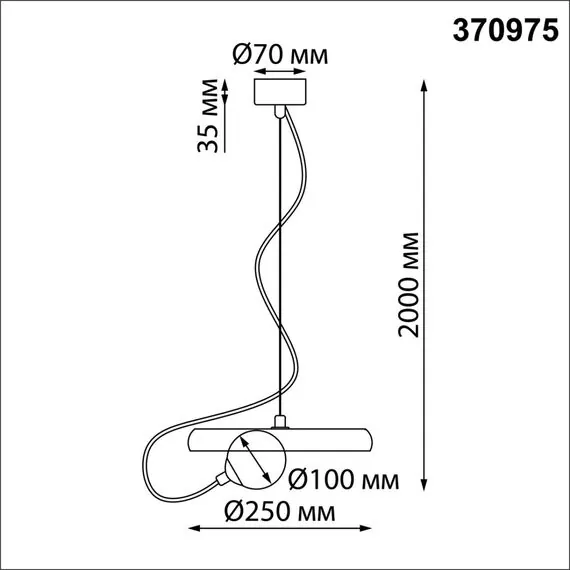 NOVOTECH 370975 OVER NT24 000 черный Светильник подвесной, длина провода 2м IP20 G9 7W 220V FELTO, изображение 2