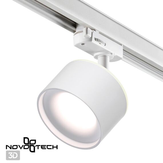 NOVOTECH 358976 PORT NT22 145 белый Трехфазный трековый светильник с переключ. цв. температуры IP20 LED 3000К\4000К\6000К 12W вниз + 3W вверх 110-265V GIRO, изображение 7