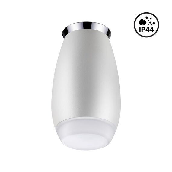 NOVOTECH 370910 OVER NT22 331 белый/хром Светильник накладной влагозащищенный IP44 GU10 9W 220V GENT