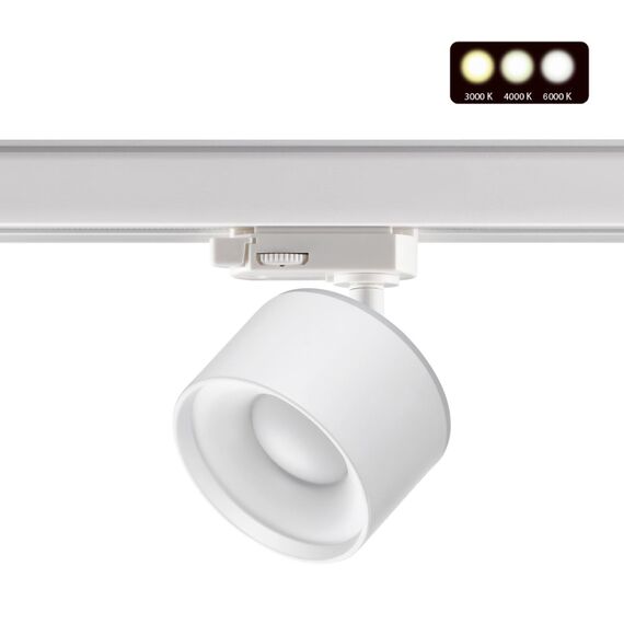 NOVOTECH 358976 PORT NT22 145 белый Трехфазный трековый светильник с переключ. цв. температуры IP20 LED 3000К\4000К\6000К 12W вниз + 3W вверх 110-265V GIRO