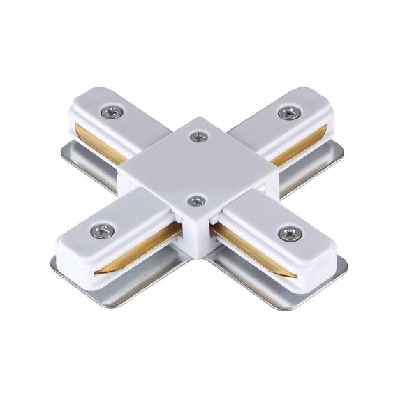 NOVOTECH 135145 PORT NT22 087 белый Соединитель с токопроводом "X" для однофазного двухжильного шинопровода IP20 220V