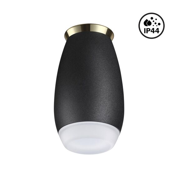NOVOTECH 370911 OVER NT22 331 черный/золото Светильник накладной влагозащищенный IP44 GU10 9W 220V GENT