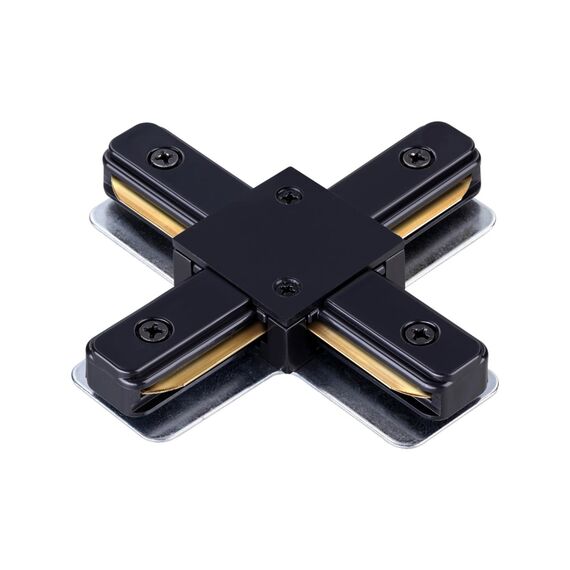NOVOTECH 135146 PORT NT22 087 черный Соединитель с токопроводом "X" для однофазного двухжильного шинопровода IP20 220V
