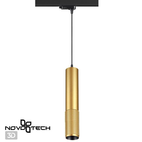 NOVOTECH 358506 PORT NT21 128 золото Трехфазный трековый светодиодный cветильник, провод 1м IP20 LED 4000K 12W 220V MAIS LED, изображение 4